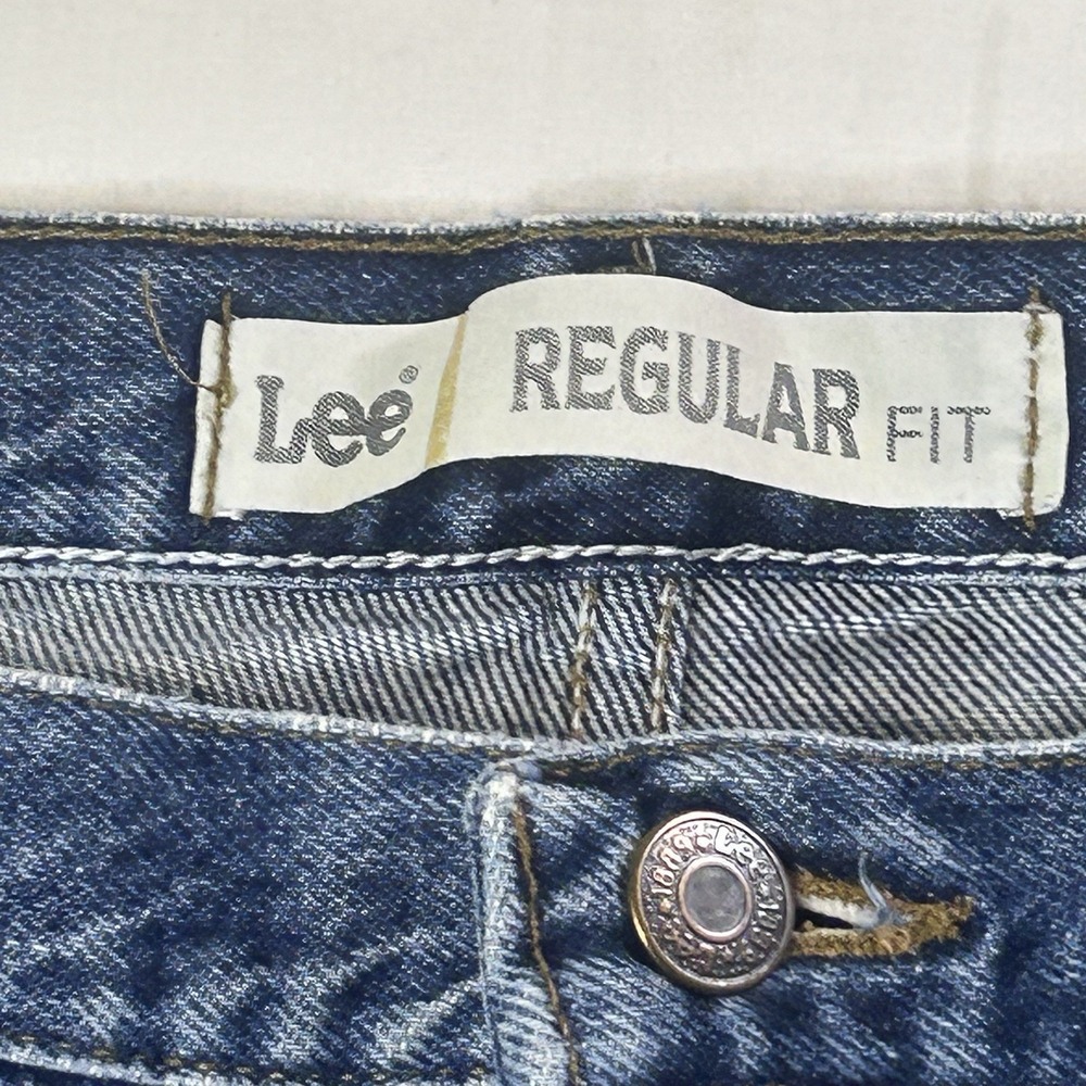 Lee Regular Fit Jeans Mens 40x30 Blue Denim Straight Leg Blue Jeans - Picture 2 of 8